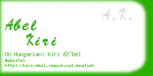 abel kiri business card